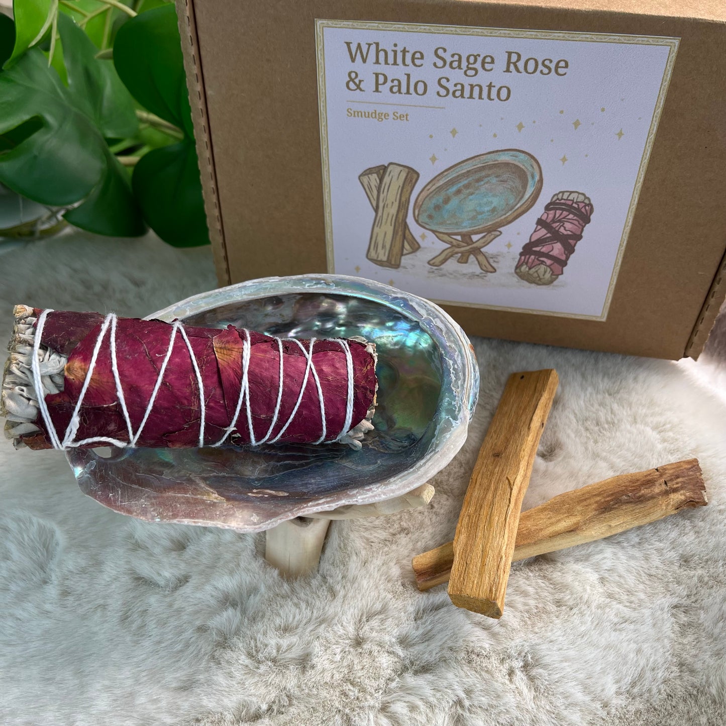 Smudge-Set Weißer Salbei - Rose & Palo
Santo